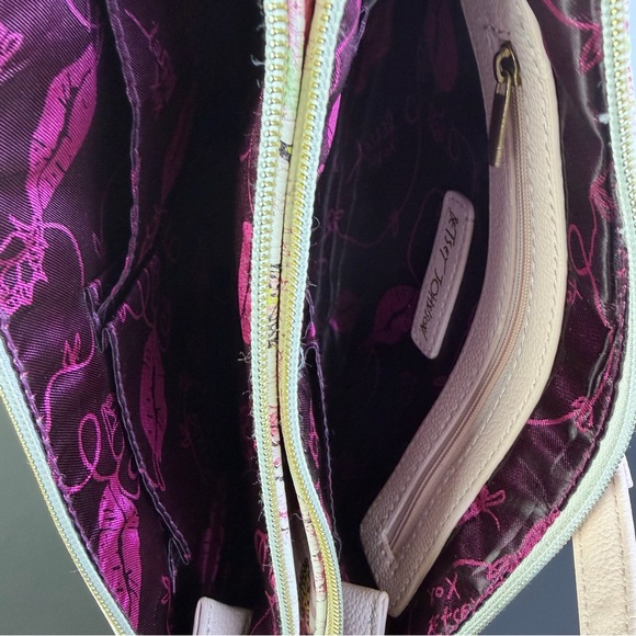 Betsey Johnson Pink Floral Crossbody with Pink Bee and Butterfly Design - Picture 8 of 10